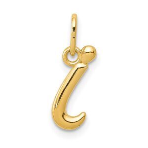 14k Yellow Gold, Claire Collection Mini Lower Case Initial I Charm
